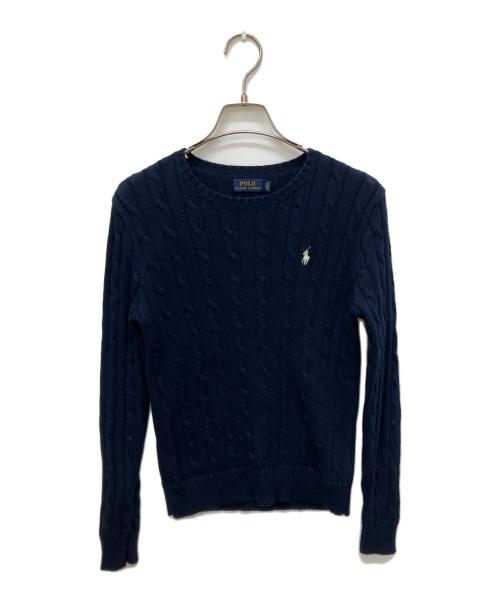 POLO RALPH LAUREN（ポロ・ラルフローレン）POLO RALPH LAUREN (ポロ・ラルフローレン) ケーブルニット ネイビー サイズ:Sの古着・服飾アイテム