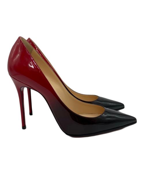 Christian Louboutin（クリスチャン・ルブタン）Christian Louboutin (クリスチャン・ルブタン) バイカラーエナメルハイヒールパンプス レッド×ブラック サイズ:37の古着・服飾アイテム