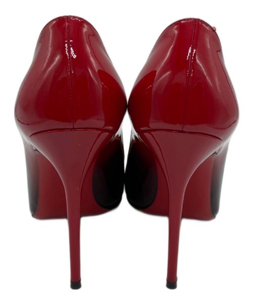 Christian Louboutin（クリスチャン・ルブタン）Christian Louboutin (クリスチャン・ルブタン) バイカラーエナメルハイヒールパンプス レッド×ブラック サイズ:37の古着・服飾アイテム