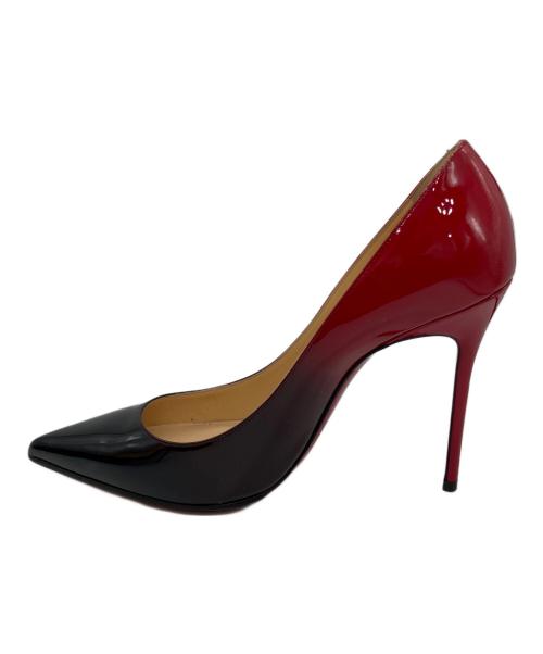 Christian Louboutin（クリスチャン・ルブタン）Christian Louboutin (クリスチャン・ルブタン) バイカラーエナメルハイヒールパンプス レッド×ブラック サイズ:37の古着・服飾アイテム
