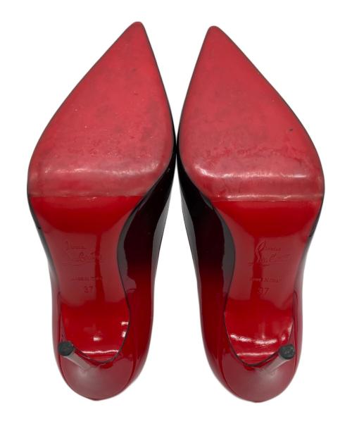 Christian Louboutin（クリスチャン・ルブタン）Christian Louboutin (クリスチャン・ルブタン) バイカラーエナメルハイヒールパンプス レッド×ブラック サイズ:37の古着・服飾アイテム