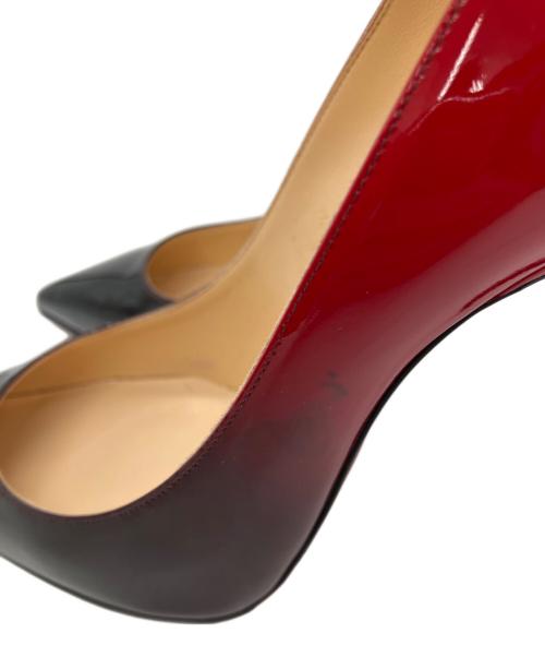 Christian Louboutin（クリスチャン・ルブタン）Christian Louboutin (クリスチャン・ルブタン) バイカラーエナメルハイヒールパンプス レッド×ブラック サイズ:37の古着・服飾アイテム