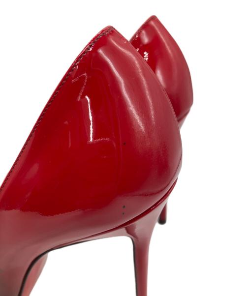 Christian Louboutin（クリスチャン・ルブタン）Christian Louboutin (クリスチャン・ルブタン) バイカラーエナメルハイヒールパンプス レッド×ブラック サイズ:37の古着・服飾アイテム