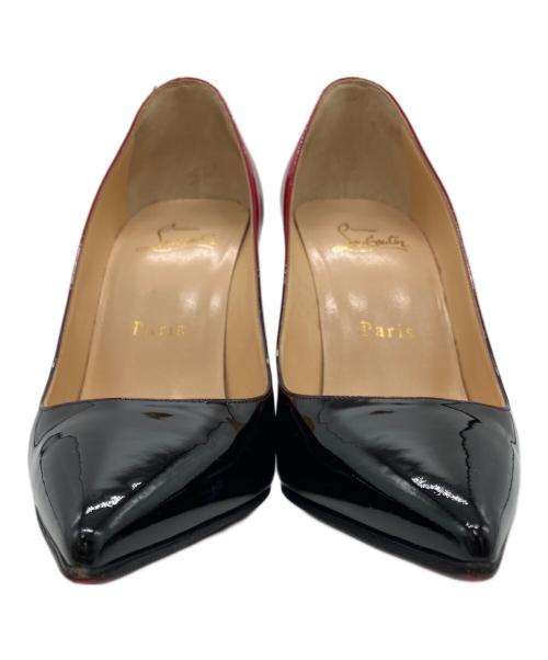 Christian Louboutin（クリスチャン・ルブタン）Christian Louboutin (クリスチャン・ルブタン) バイカラーエナメルハイヒールパンプス レッド×ブラック サイズ:37の古着・服飾アイテム