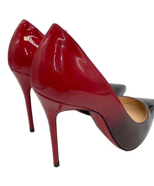 Christian Louboutin（クリスチャン・ルブタン）Christian Louboutin (クリスチャン・ルブタン) バイカラーエナメルハイヒールパンプス レッド×ブラック サイズ:37の古着・服飾アイテム