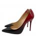 Christian Louboutin (クリスチャン・ルブタン) バイカラーエナメルハイヒールパンプス レッド×ブラック サイズ:37：15000円