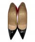 中古・古着 Christian Louboutin (クリスチャン・ルブタン) バイカラーエナメルハイヒールパンプス レッド×ブラック サイズ:37：15000円