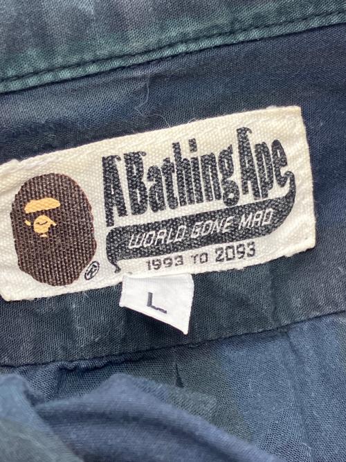 A BATHING APE（アベイシングエイプ）A BATHING APE (アベイシングエイプ) ワンポイントチェックシャツ グリーン サイズ:Lの古着・服飾アイテム