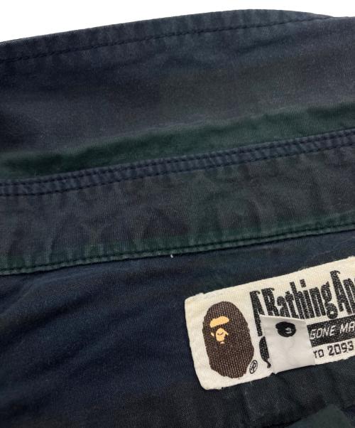 A BATHING APE（アベイシングエイプ）A BATHING APE (アベイシングエイプ) ワンポイントチェックシャツ グリーン サイズ:Lの古着・服飾アイテム