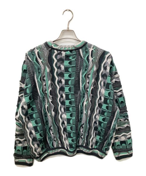 flagstuff（フラグスタフ）FLAGSTUFF (フラグスタフ) 3D CREW NECK KNIT グリーン サイズ:Mの古着・服飾アイテム