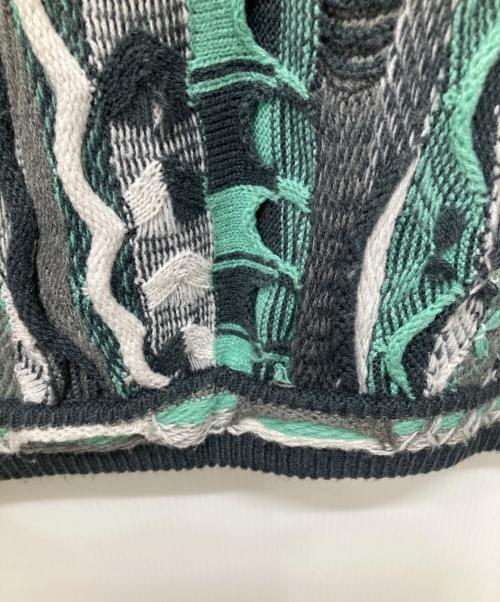 flagstuff（フラグスタフ）FLAGSTUFF (フラグスタフ) 3D CREW NECK KNIT グリーン サイズ:Mの古着・服飾アイテム