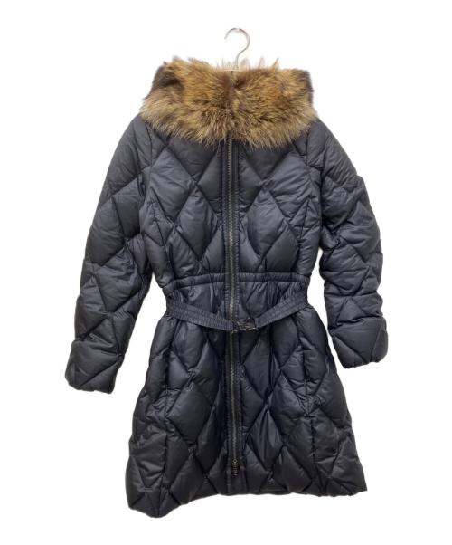 COACH（コーチ）COACH (コーチ) ベルテッドアメリカラクーンダウンコート ブラック サイズ:Sの古着・服飾アイテム