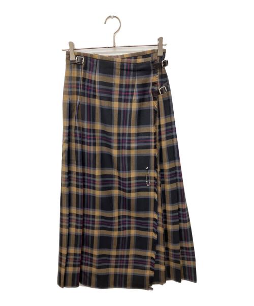 O'NEIL OF DUBLIN（オニールオブダブリン）O'NEIL OF DUBLIN (オニールオブダブリン) キルトスカート ブラウン サイズ:XSの古着・服飾アイテム