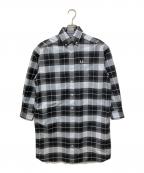 FRED PERRYフレッドペリー）の古着「チェックシャツワンピース」｜グレー