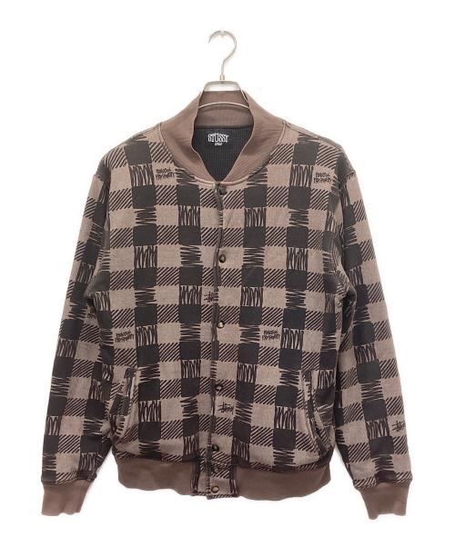 stussy（ステューシー）stussy (ステューシー) 裏サーマルスウェットスタジャン ブラウン サイズ:Lの古着・服飾アイテム