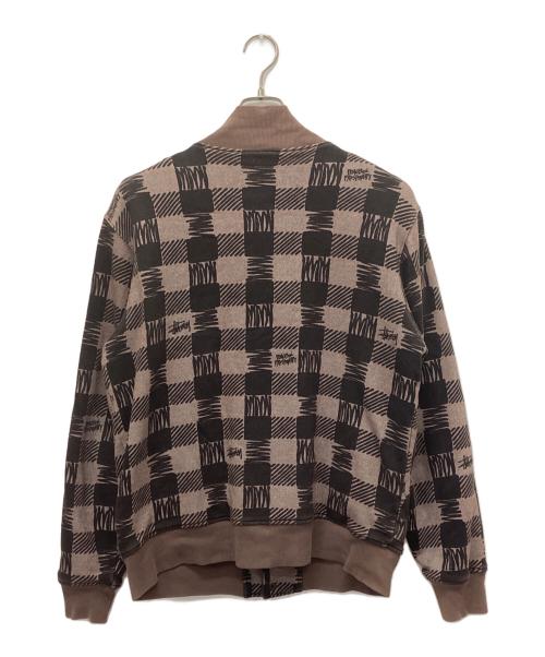 stussy（ステューシー）stussy (ステューシー) 裏サーマルスウェットスタジャン ブラウン サイズ:Lの古着・服飾アイテム