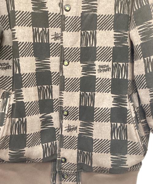 stussy（ステューシー）stussy (ステューシー) 裏サーマルスウェットスタジャン ブラウン サイズ:Lの古着・服飾アイテム