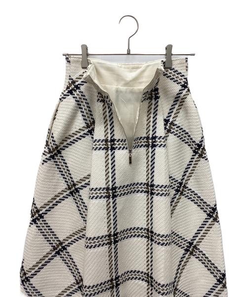 Snidel（スナイデル）Snidel (スナイデル) Sustainableロービングチェックミドルスカート ベージュ サイズ:Sの古着・服飾アイテム