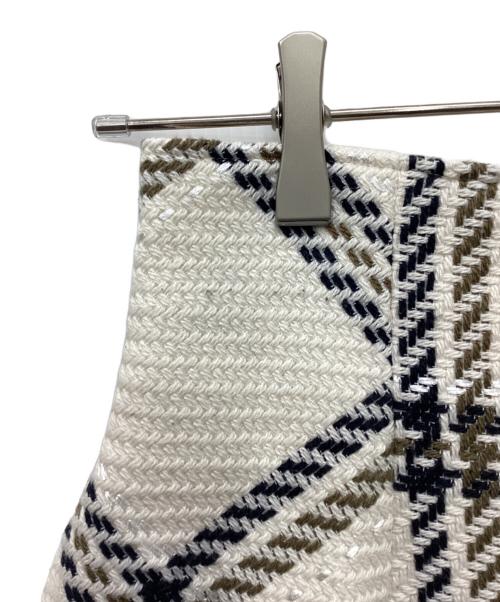 Snidel（スナイデル）Snidel (スナイデル) Sustainableロービングチェックミドルスカート ベージュ サイズ:Sの古着・服飾アイテム