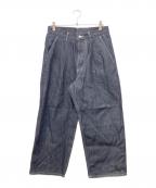 Graphpaperグラフペーパー）の古着「Selvage Denim Two Tuck Pants」｜ブラック