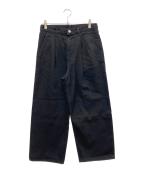 Graphpaperグラフペーパー）の古着「Selvage Denim Two Tuck Pants」｜ブラック