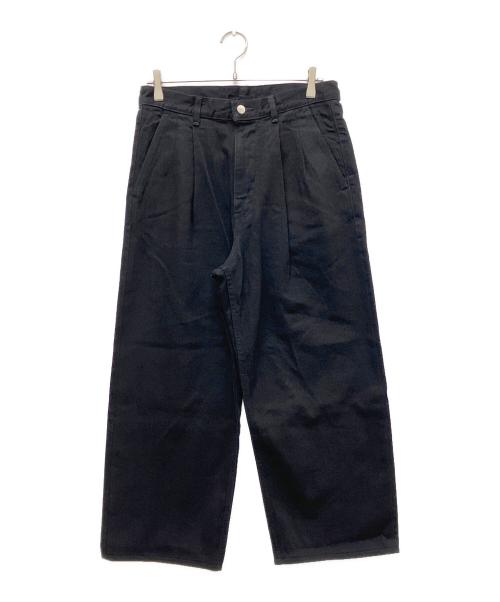 Graphpaper（グラフペーパー）Graphpaper (グラフペーパー) Selvage Denim Two Tuck Pants ブラック サイズ:1の古着・服飾アイテム