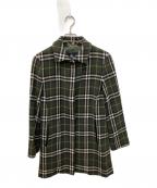 BURBERRY LONDONバーバリーロンドン）の古着「ノヴァチェックステンカラーウールコート」｜グリーン