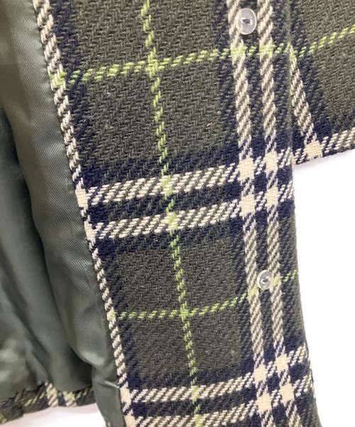 BURBERRY LONDON（バーバリーロンドン）BURBERRY LONDON (バーバリーロンドン) ノヴァチェックステンカラーウールコート グリーン サイズ:Mの古着・服飾アイテム