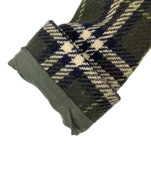 BURBERRY LONDON（バーバリーロンドン）BURBERRY LONDON (バーバリーロンドン) ノヴァチェックステンカラーウールコート グリーン サイズ:Mの古着・服飾アイテム