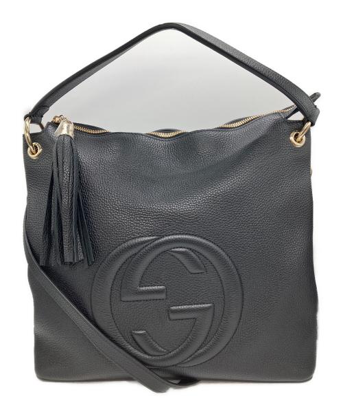 GUCCI（グッチ）GUCCI (グッチ) ソーホー インターロッキングG 2WAYショルダーバッグ ブラックの古着・服飾アイテム