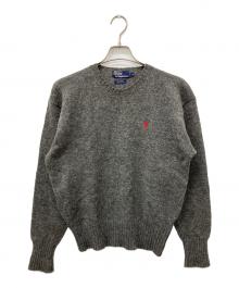 POLO RALPH LAUREN（ポロ・ラルフローレン）の古着「クルーネックウールニット」｜グレー