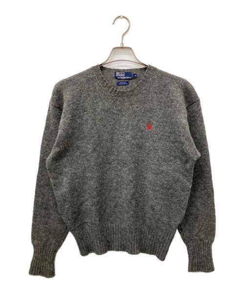 POLO RALPH LAUREN（ポロ・ラルフローレン）POLO RALPH LAUREN (ポロ・ラルフローレン) クルーネックウールニット グレー サイズ:Mの古着・服飾アイテム