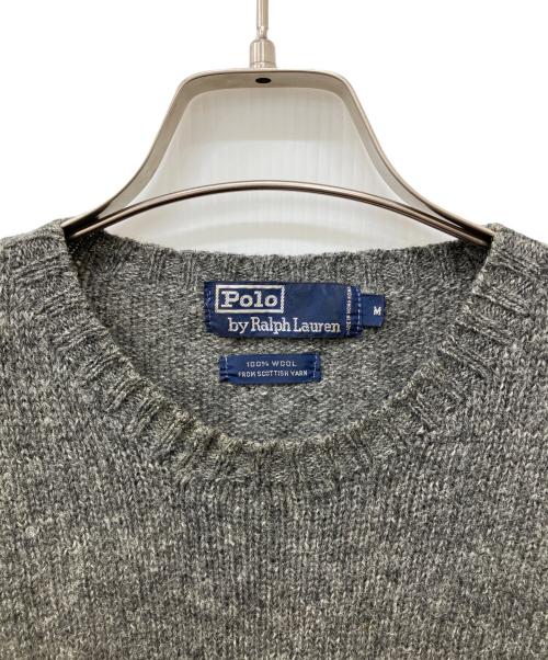 POLO RALPH LAUREN（ポロ・ラルフローレン）POLO RALPH LAUREN (ポロ・ラルフローレン) クルーネックウールニット グレー サイズ:Mの古着・服飾アイテム
