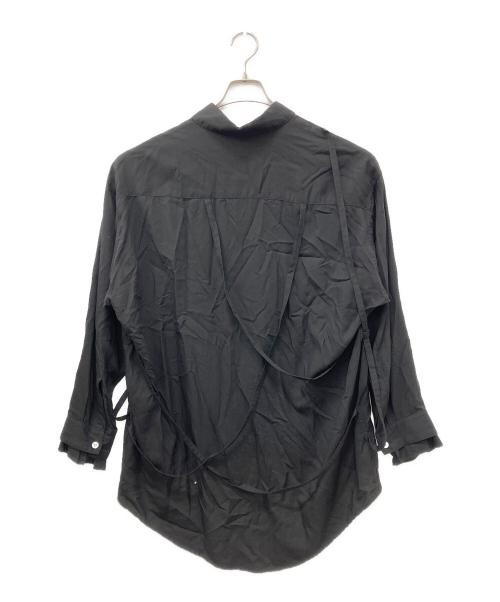 sulvam（サルバム）sulvam (サルバム) 25SS String Over Shirt ブラック サイズ:Sの古着・服飾アイテム