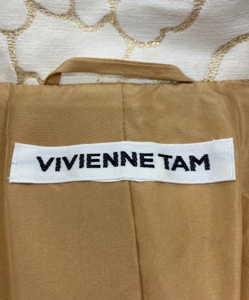 VIVIENNE TAM（ヴィヴィアンタム）VIVIENNE TAM (ヴィヴィアンタム) シルク混薔薇ジャガードワンピース ホワイトの古着・服飾アイテム
