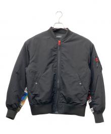 AVIREX（アヴィレックス）の古着「FIGHTER PHOTO TYPE MA-1ジャケット」｜ブラック