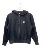 stussyステューシー）の古着「ジップパーカー」｜ブラック