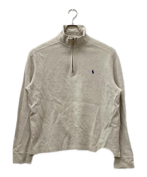 POLO RALPH LAUREN（ポロ・ラルフローレン）POLO RALPH LAUREN (ポロ・ラルフローレン) ハーフジップスウェット ベージュ サイズ:Lの古着・服飾アイテム