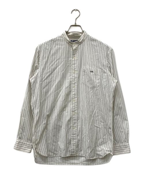 POLO RALPH LAUREN（ポロ・ラルフローレン）POLO RALPH LAUREN (ポロ・ラルフローレン) ストライプバンドカラーシャツ ベージュ サイズ:Mの古着・服飾アイテム