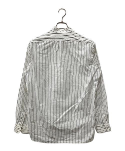 POLO RALPH LAUREN（ポロ・ラルフローレン）POLO RALPH LAUREN (ポロ・ラルフローレン) ストライプバンドカラーシャツ ベージュ サイズ:Mの古着・服飾アイテム