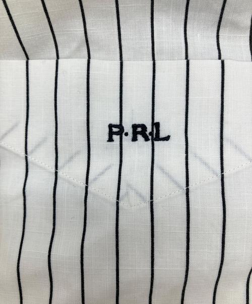 POLO RALPH LAUREN（ポロ・ラルフローレン）POLO RALPH LAUREN (ポロ・ラルフローレン) ストライプバンドカラーシャツ ベージュ サイズ:Mの古着・服飾アイテム