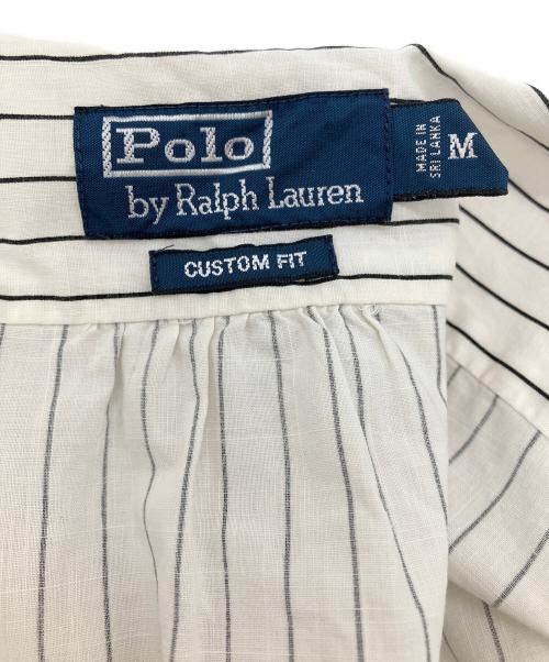 POLO RALPH LAUREN（ポロ・ラルフローレン）POLO RALPH LAUREN (ポロ・ラルフローレン) ストライプバンドカラーシャツ ベージュ サイズ:Mの古着・服飾アイテム