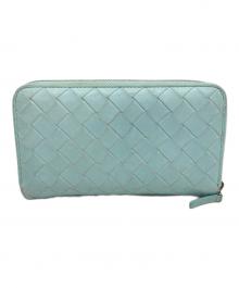BOTTEGA VENETA（ボッテガベネタ）の古着「マキシイントレチャートロングウォレット」｜スカイブルー