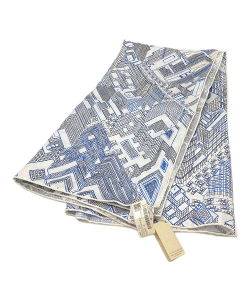 HERMES（エルメス）HERMES (エルメス) カレ90 パンタン・シティ ホワイト×ブルーの古着・服飾アイテム