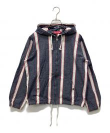 SUPREME（シュプリーム）の古着「09ss striped hoodie jacket」｜インディゴ