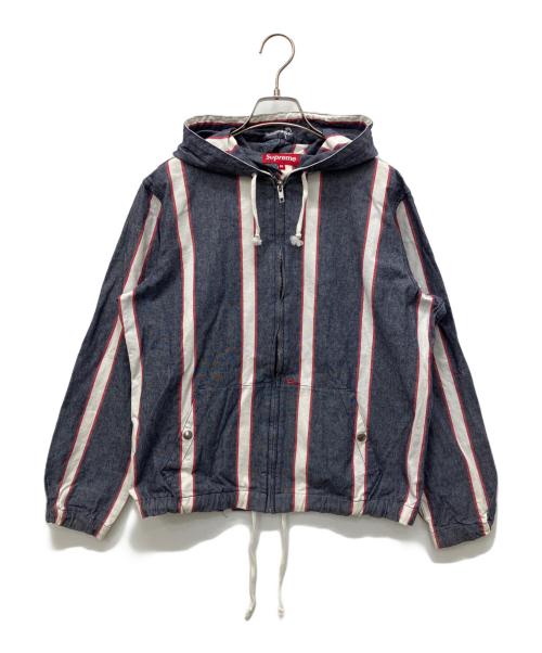 SUPREME（シュプリーム）SUPREME (シュプリーム) 09ss striped hoodie jacket インディゴ サイズ:Mの古着・服飾アイテム