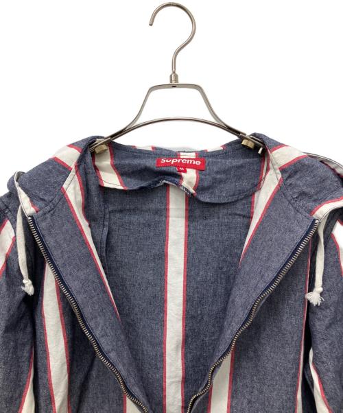 SUPREME（シュプリーム）SUPREME (シュプリーム) 09ss striped hoodie jacket インディゴ サイズ:Mの古着・服飾アイテム