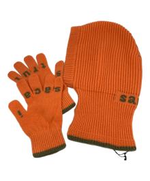 sacai（サカイ）の古着「Balaclava Gloves Set」｜オレンジ