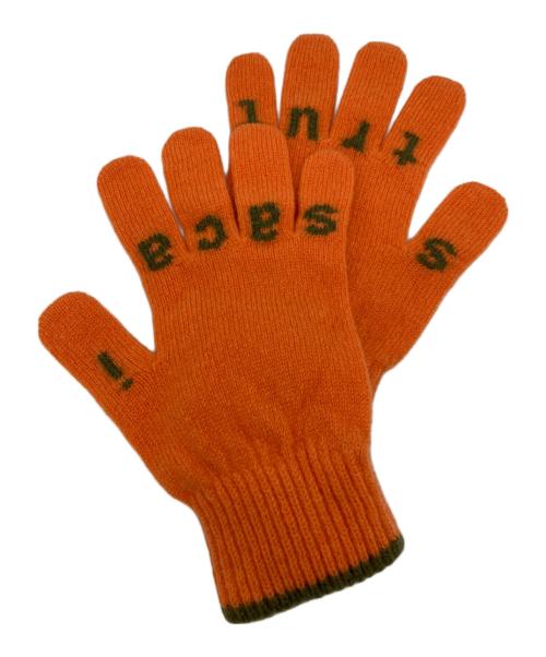 sacai（サカイ）sacai (サカイ) Balaclava Gloves Set オレンジ 未使用品の古着・服飾アイテム