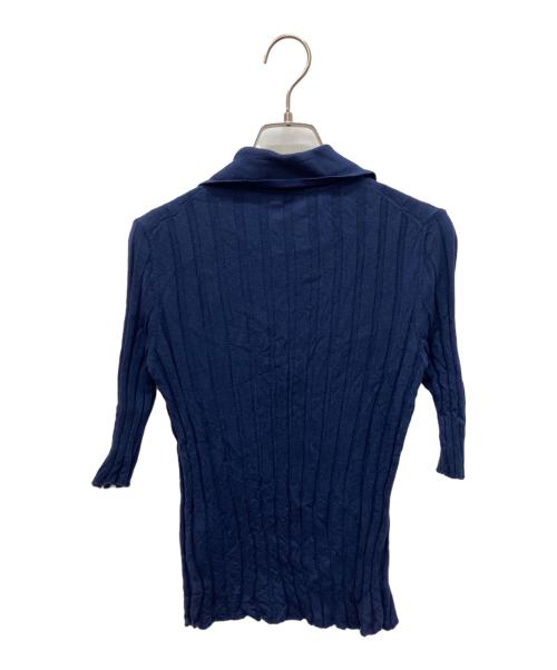NACKIYE（ナキエ）NACKIYE (ナキエ) リブニットポロ ネイビー サイズ:Sの古着・服飾アイテム